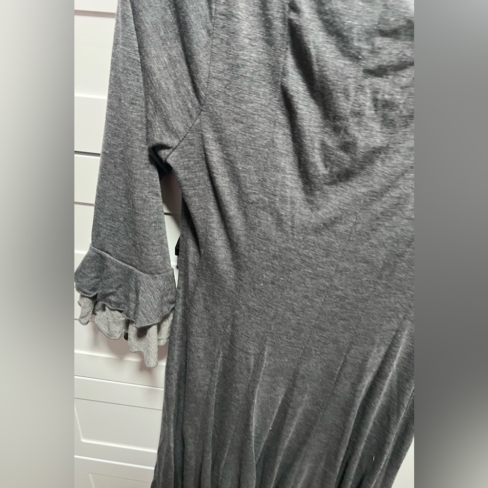 Chris McLaughlin Gray Pullover Stretch 3/4 Sleeve Shift Dress (MB1) - Picture 4 of 10